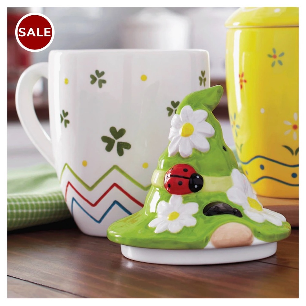 Easter Themed Ceramic Mugs with Lids